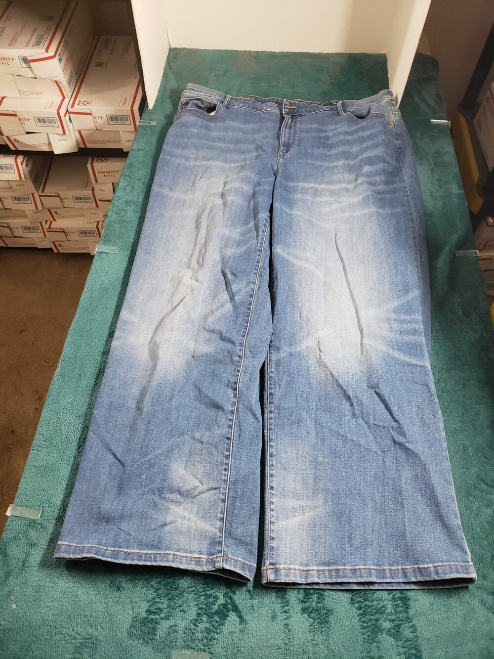 J Jill Jeans Size 24 W Womens Blue Denim Stretch Pants Ladies High Rise Full Leg